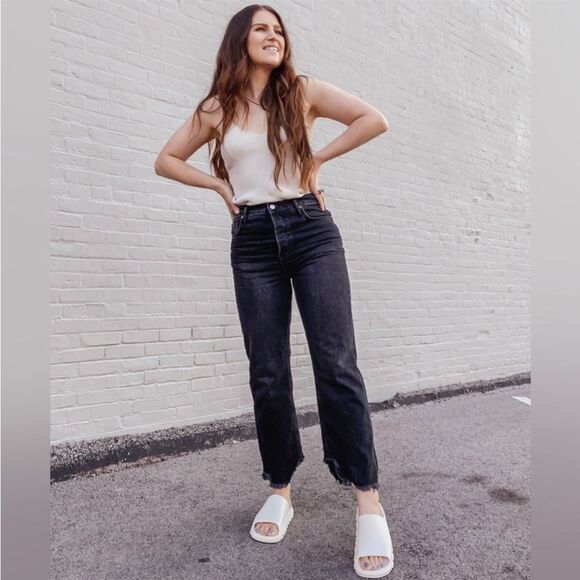 Free People Tapered Baggy Jeans In Panther - Picture 3 of 8